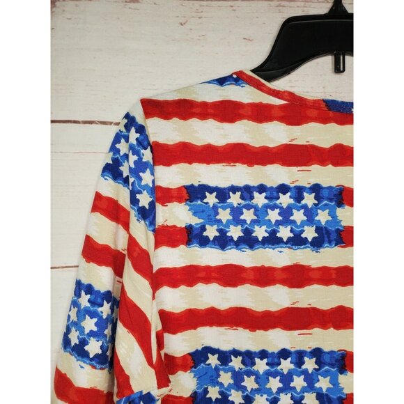 Rare LuLaRoe GiGi 2XL Women’s Shirt – Patriotic Flag Graphic Design Poly/Spandex - Picture 8 of 12
